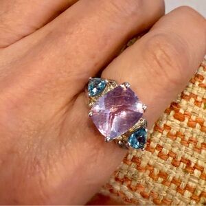 Lavender and Blue Gemstone Ring